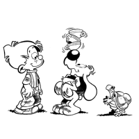 A coloring page of boule et bill